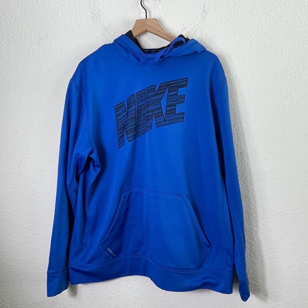 Nike Hyper Blue Hoodie Pullover Thermal Fit Men's Size XL - Picture 7 of 11